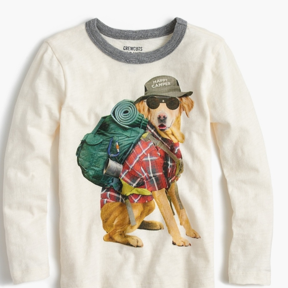 NEW Jcrew Crewcuts Boys graphic long sleeve tee